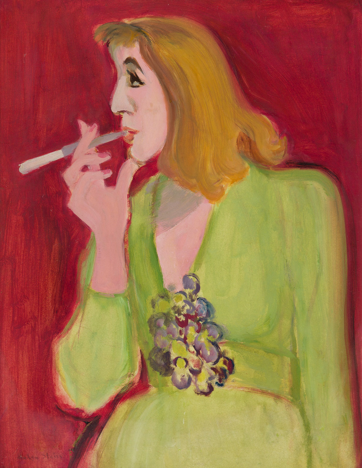 HELEN STEIN (1896 - 1964, RUSSIAN/AMERICAN) Untitled, (Woman Smoking).